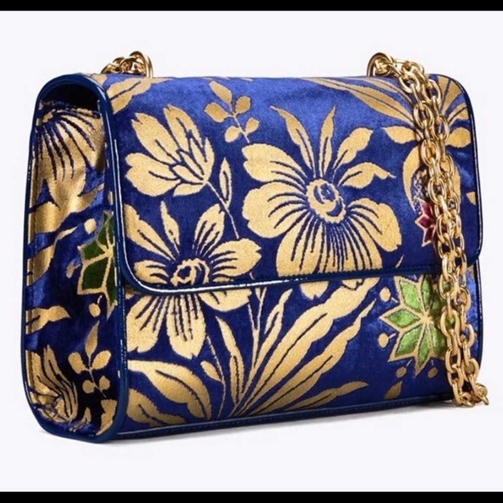 Tory Burch Velvet Cosmic Floral  Bag